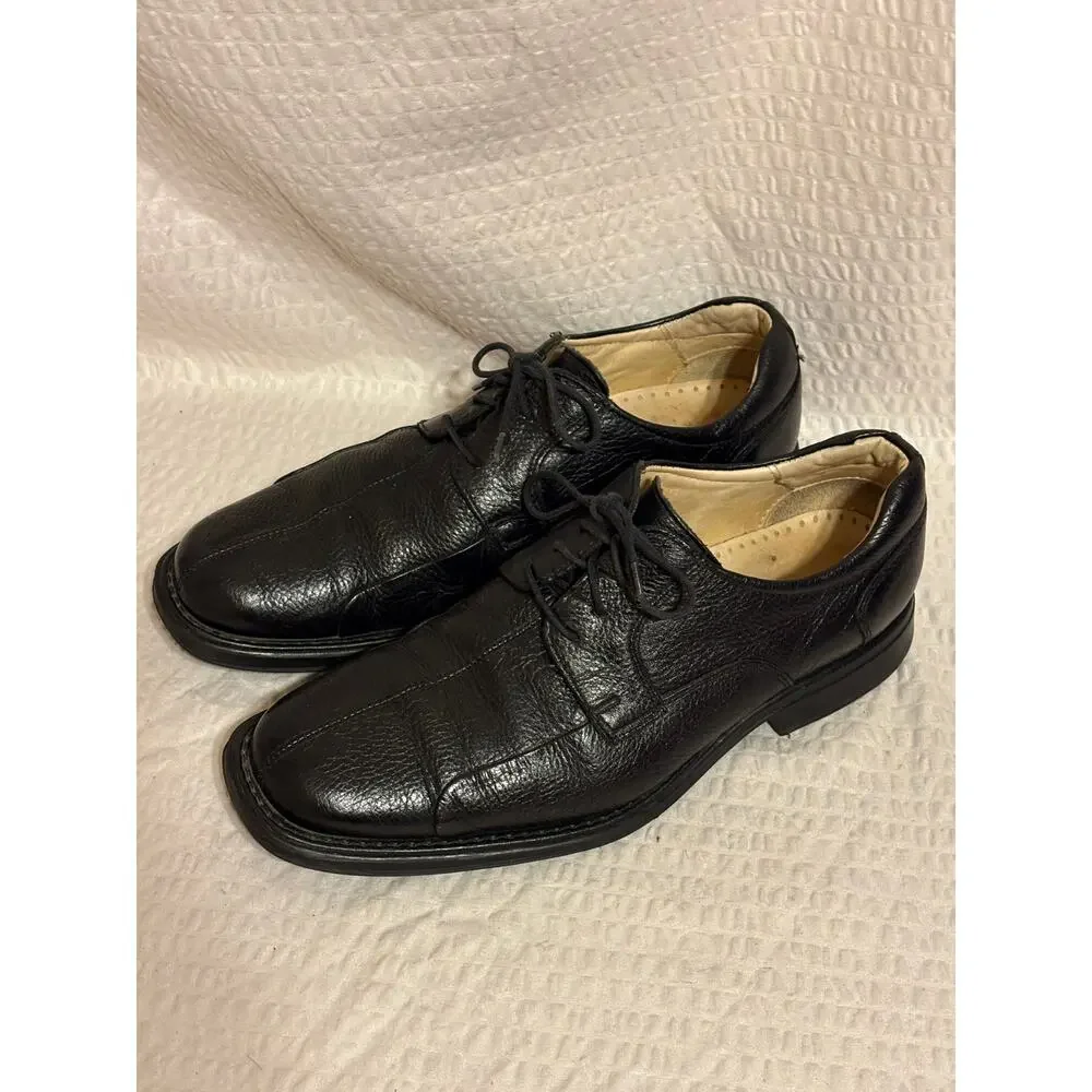 Belvedere Brazilian Made Black Leather Bicycle Toe Oxford Shoes Men’s 10.5 EUC